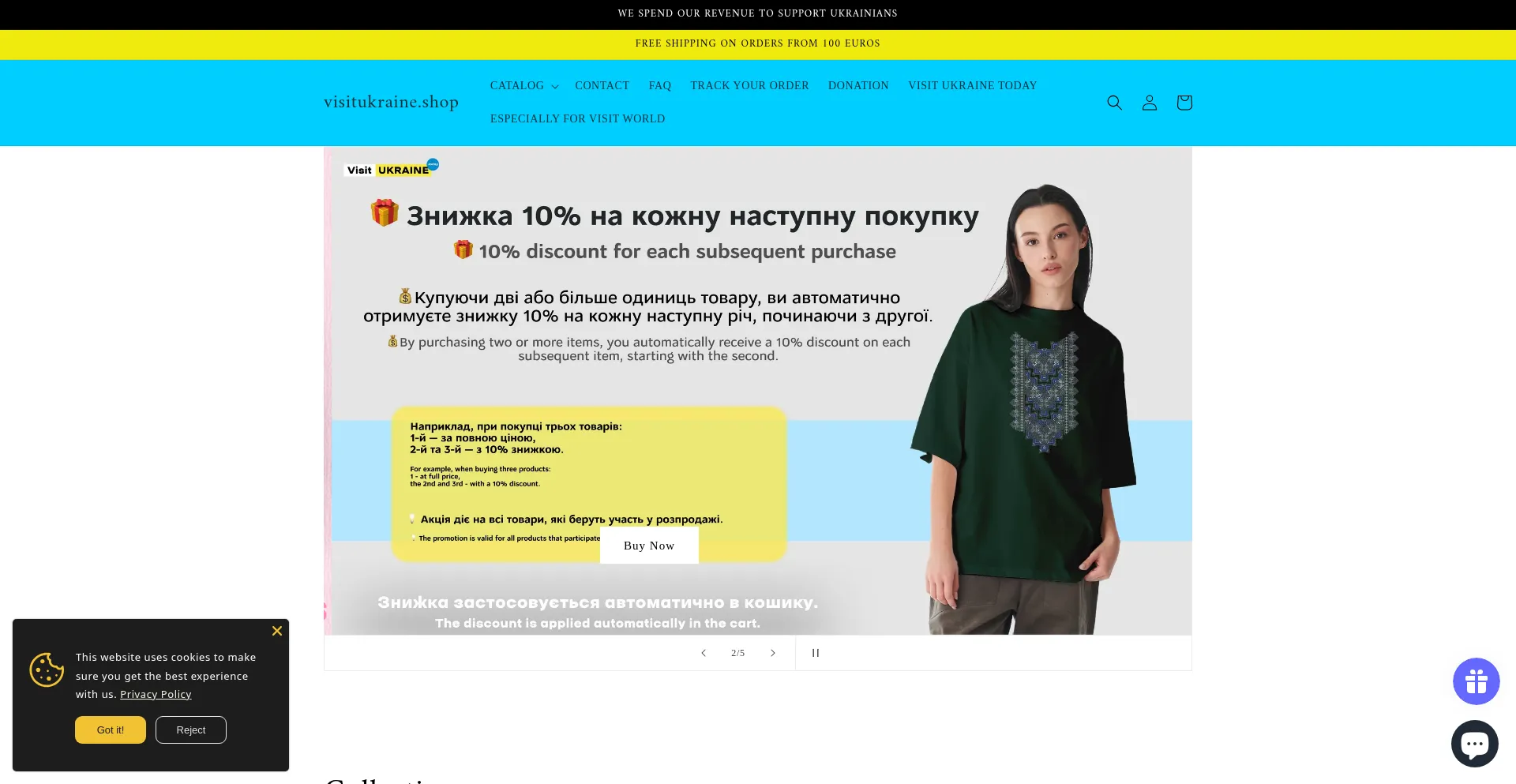 Website screenshot of Visitukraine.shop