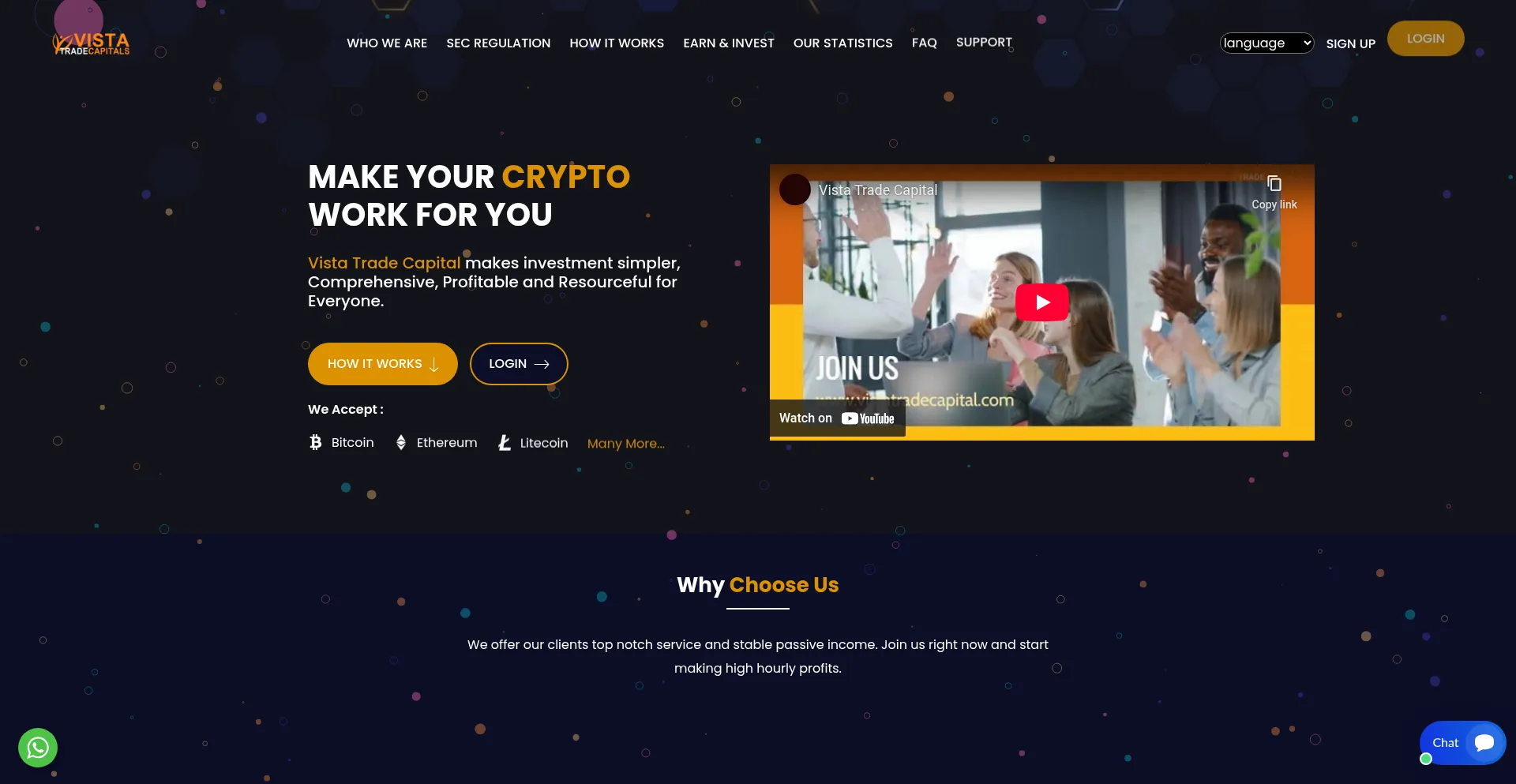 Website screenshot of Vistatradecapital.com