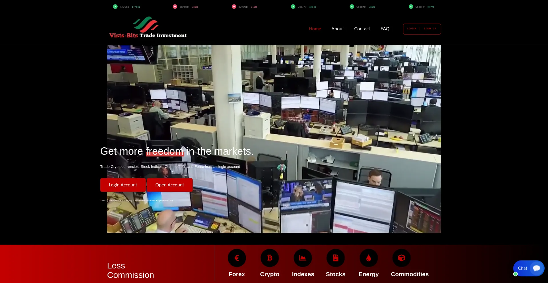 Website screenshot of Vistsbits.com