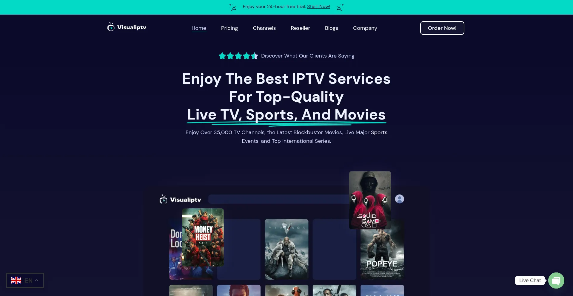 Website screenshot of Visualiptv.com