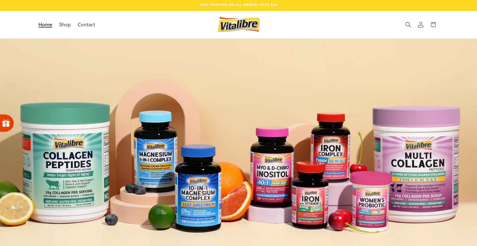 Website screenshot of Vitalibrenutrition.com