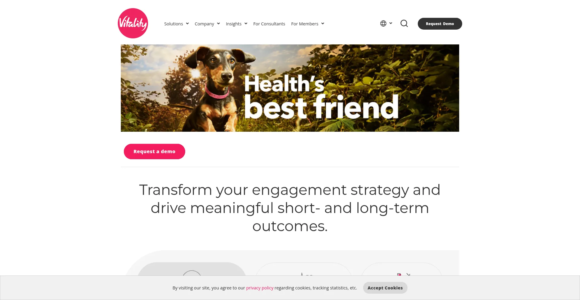 Website screenshot of Vitalitygroup.com