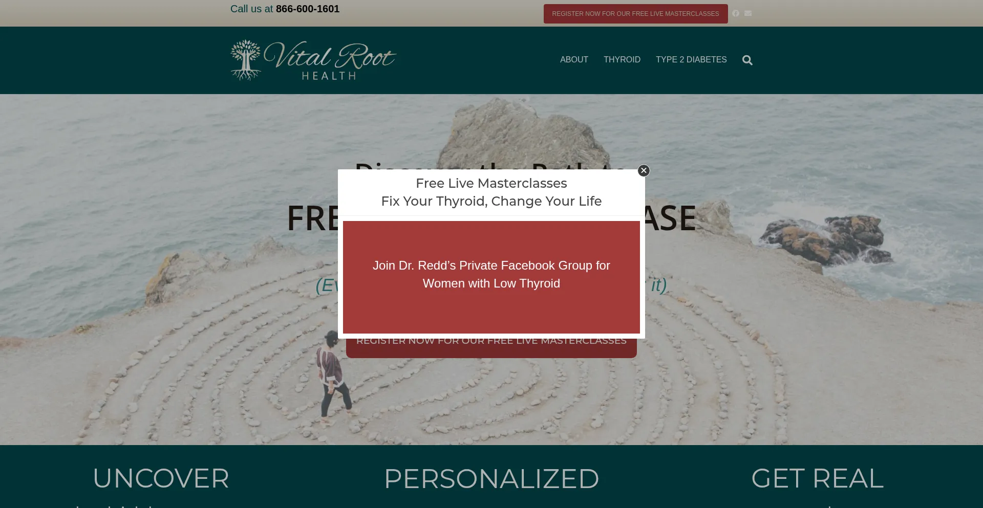 Website screenshot of Vitalroothealth.com