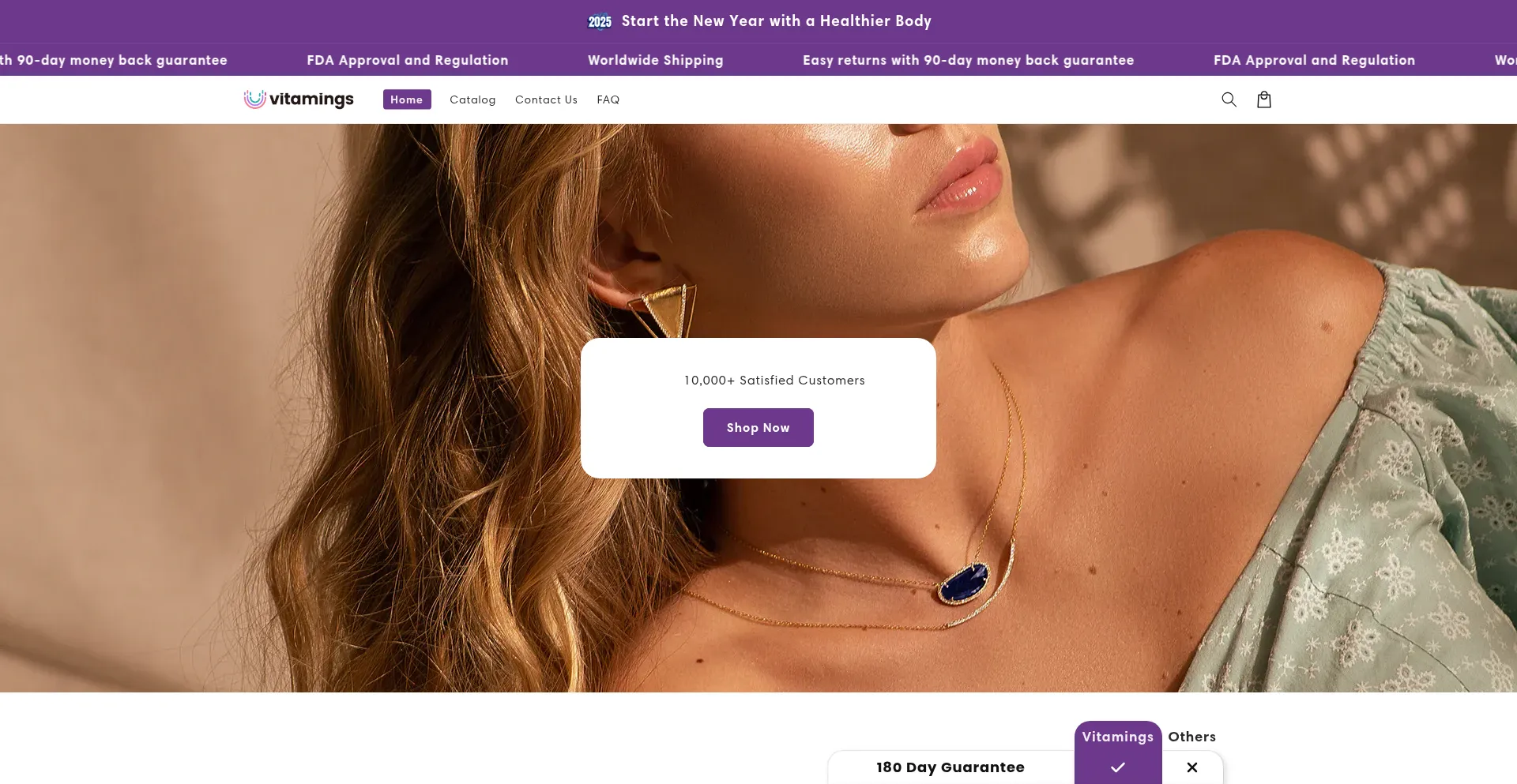 Website screenshot of Vitamings.com