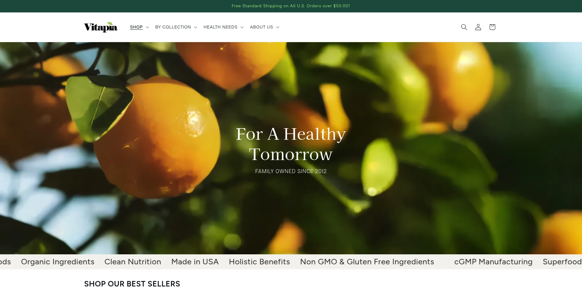 Website screenshot of Vitapia.com