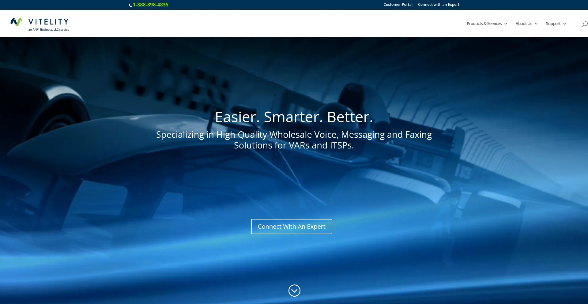 Website screenshot of Vitelity.com