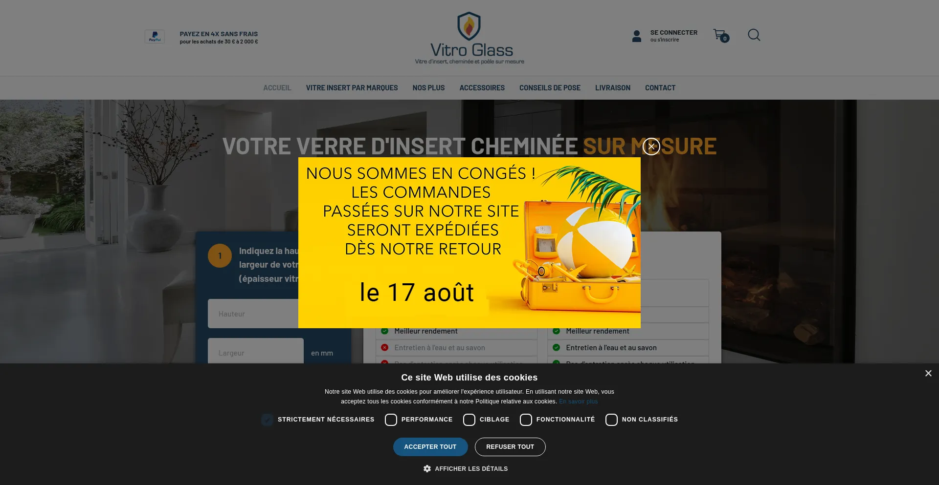 Website screenshot of Vitroglass.fr
