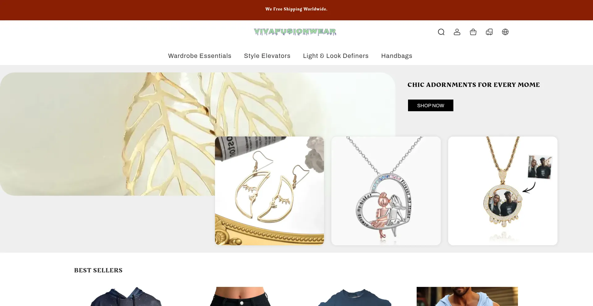 Website screenshot of Vivafusionwear.com
