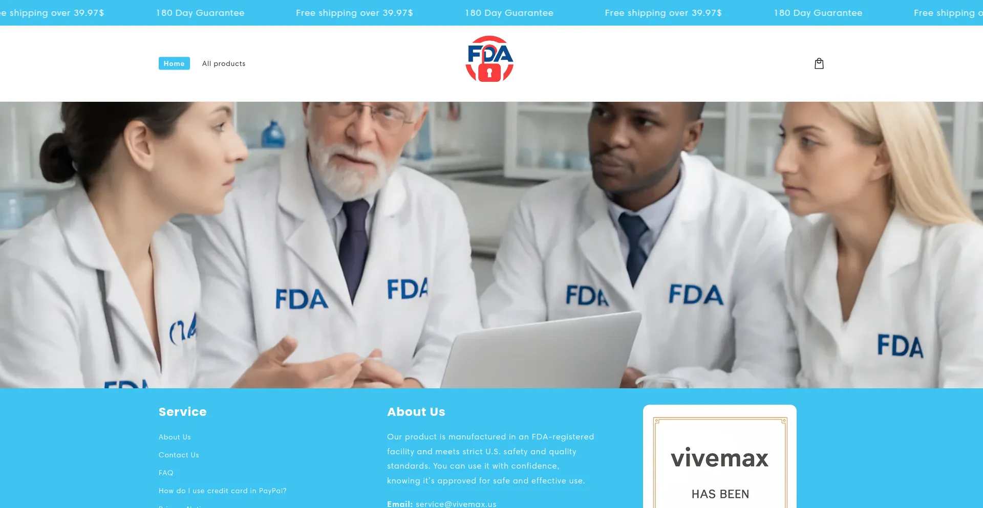 Website screenshot of Vivemax.us