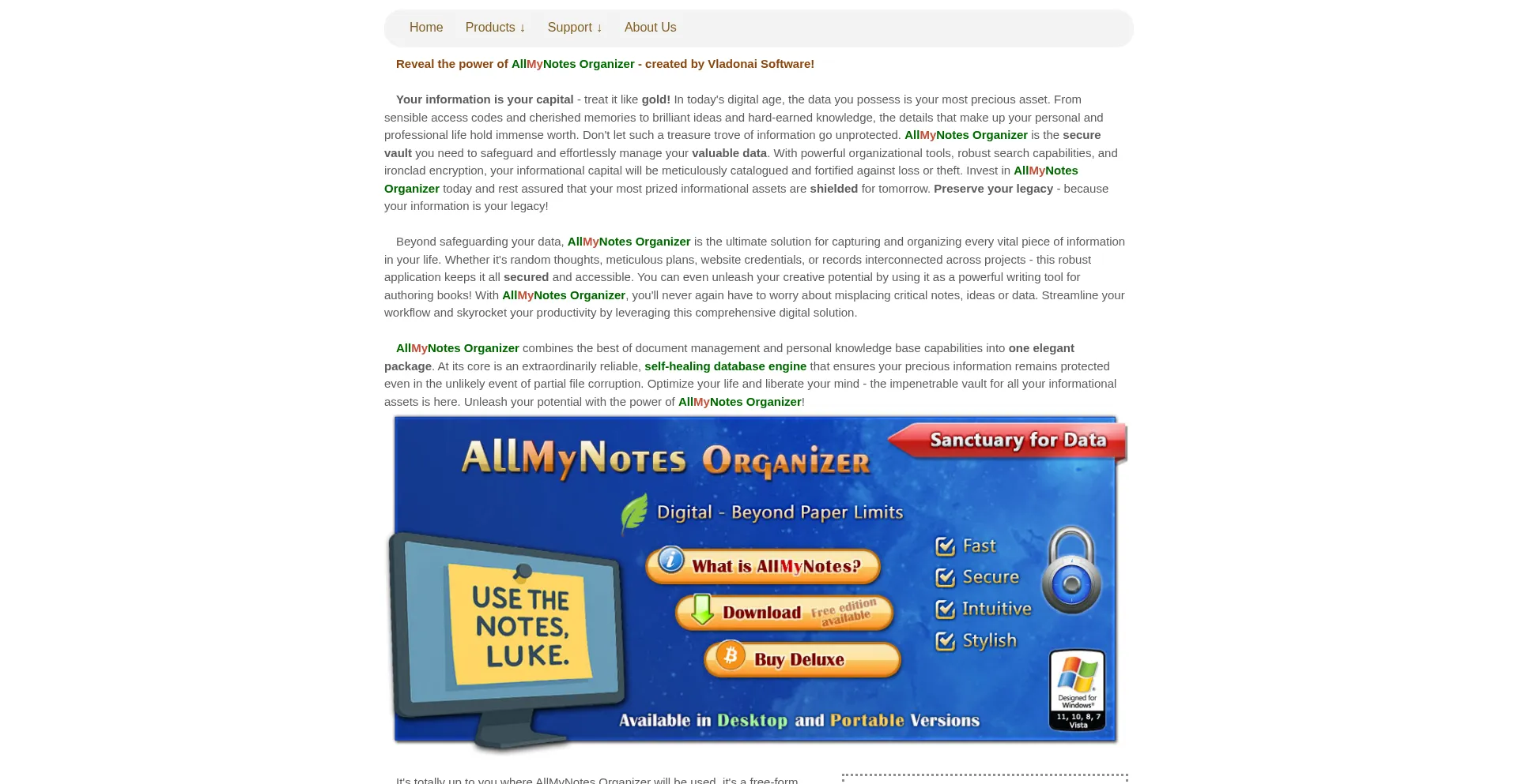 Website screenshot of Vladonai.com