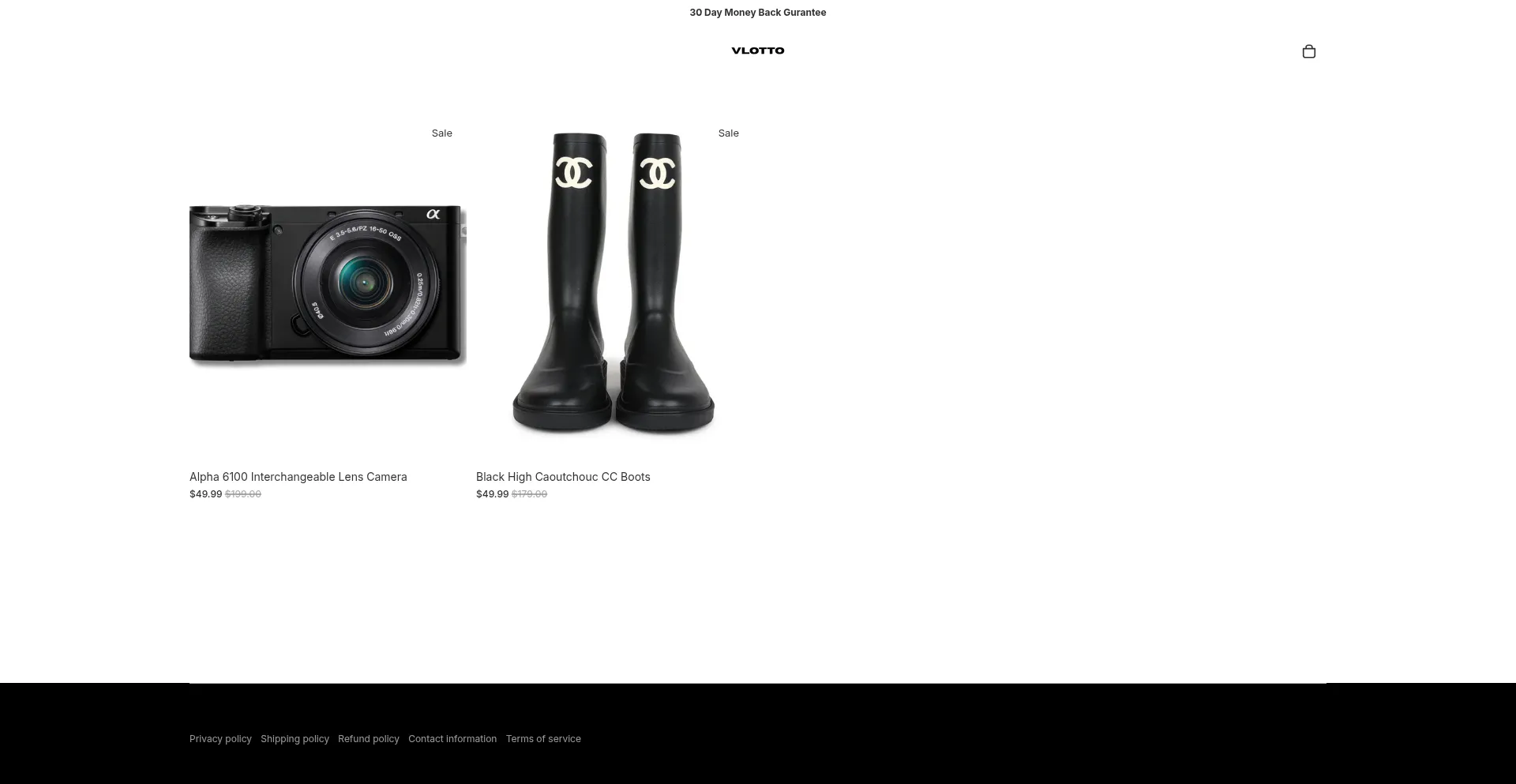 Website screenshot of Vlotto.shop