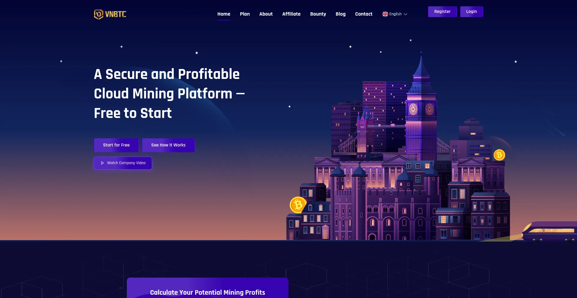 Website screenshot of Vnbtc.com