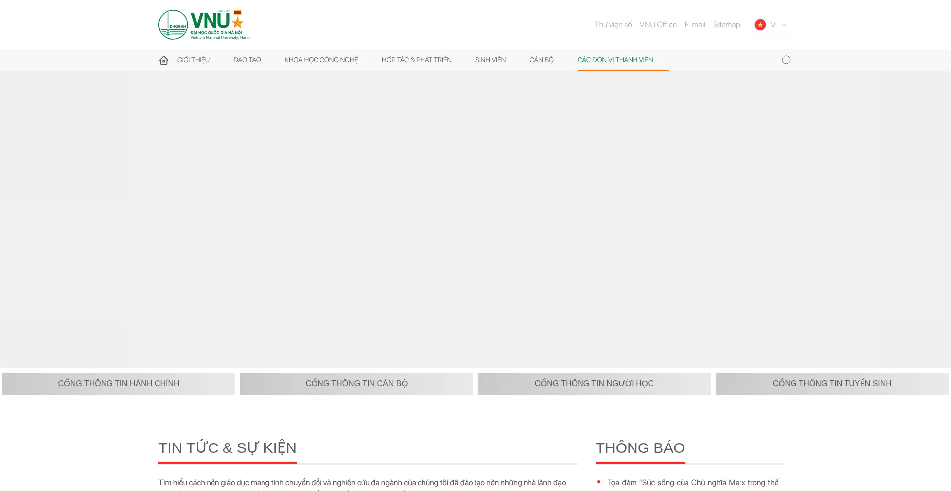 Website screenshot of Vnu.edu.vn