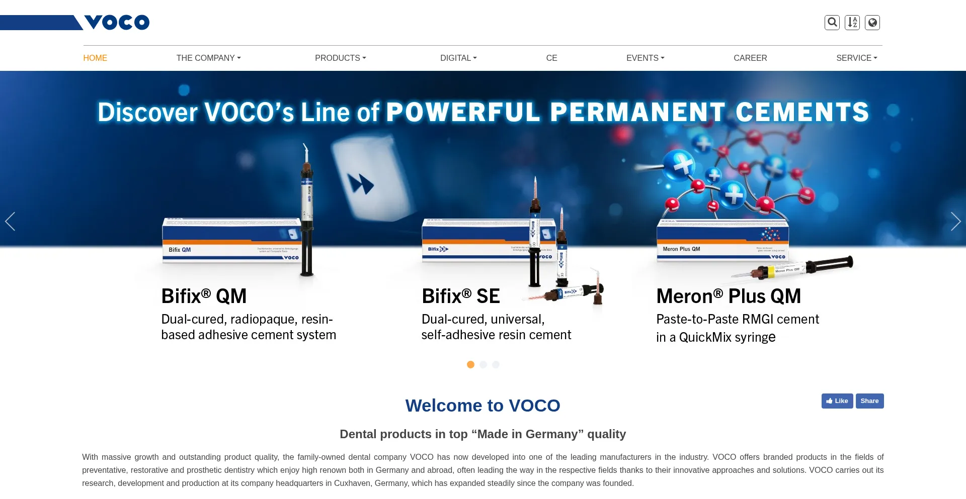Website screenshot of Voco.com