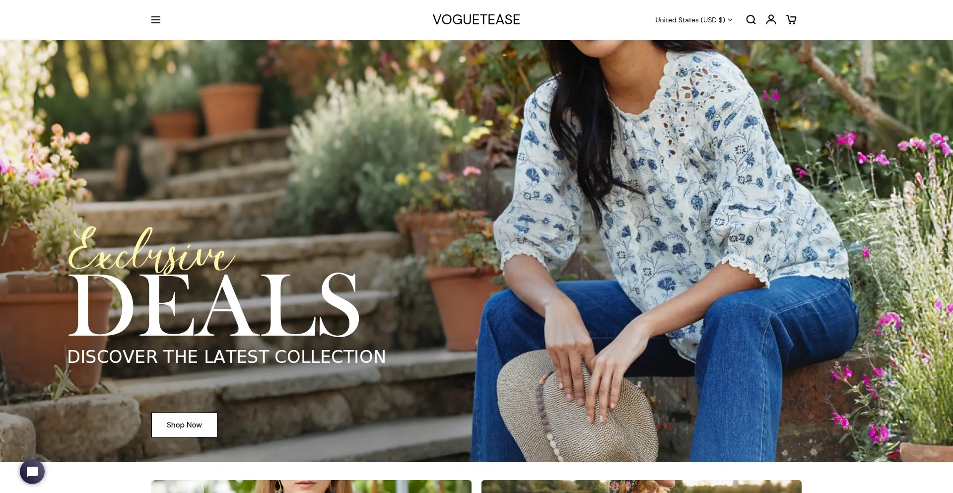 Website screenshot of Voguetease.com