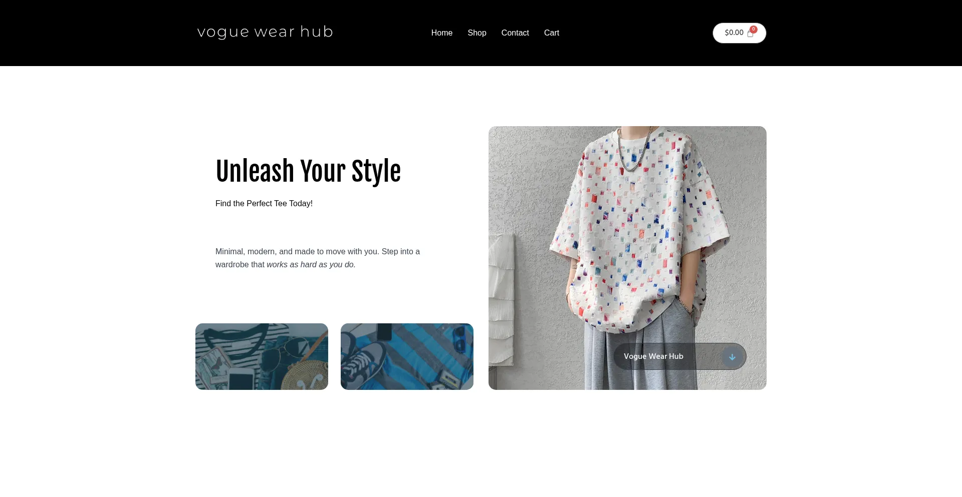 Website screenshot of Voguewearhub.com