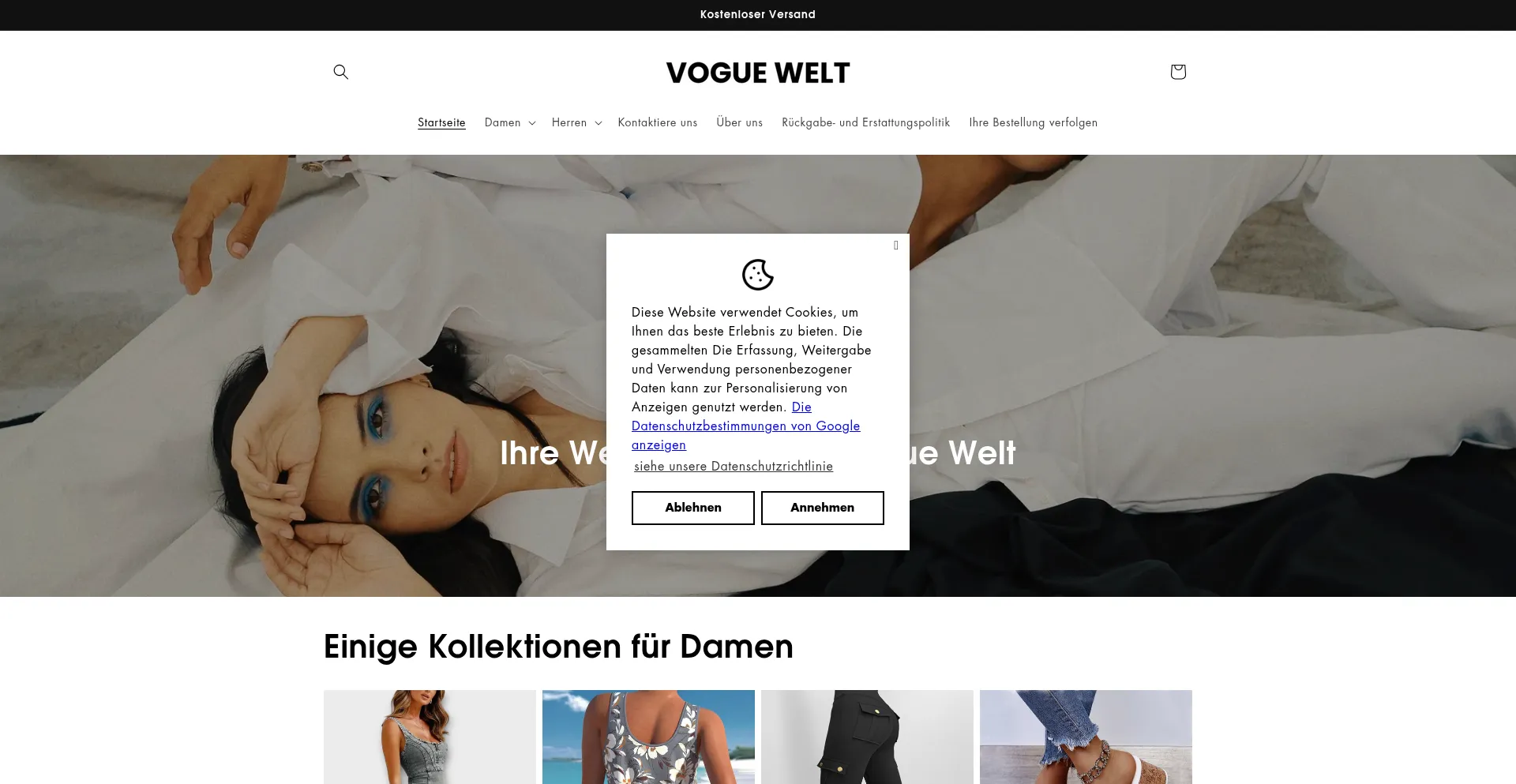 Website screenshot of Voguewelt.de