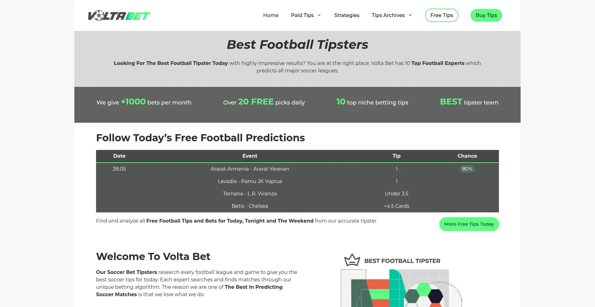 Website screenshot of Voltabet.com