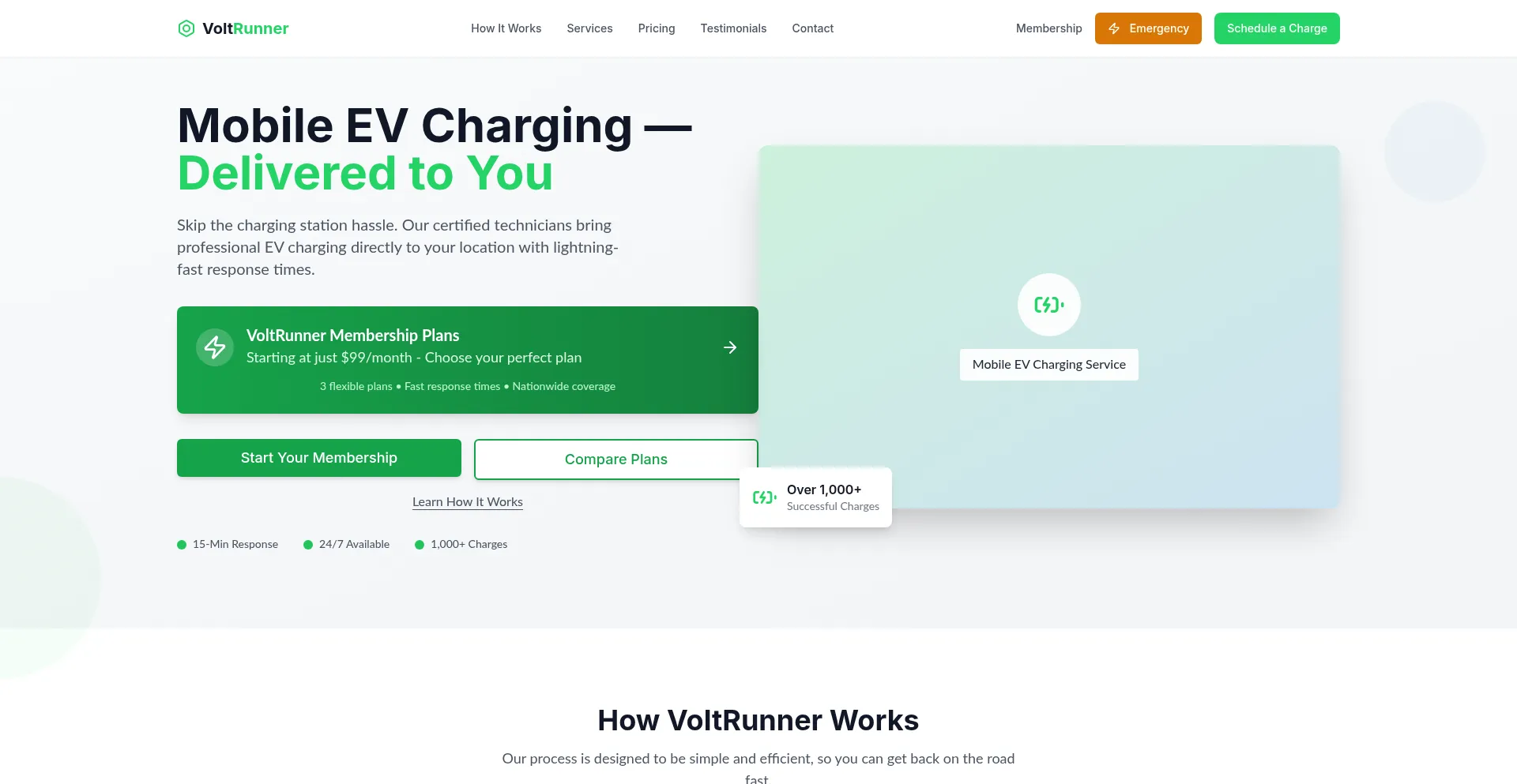 Website screenshot of Voltrunnerev.com