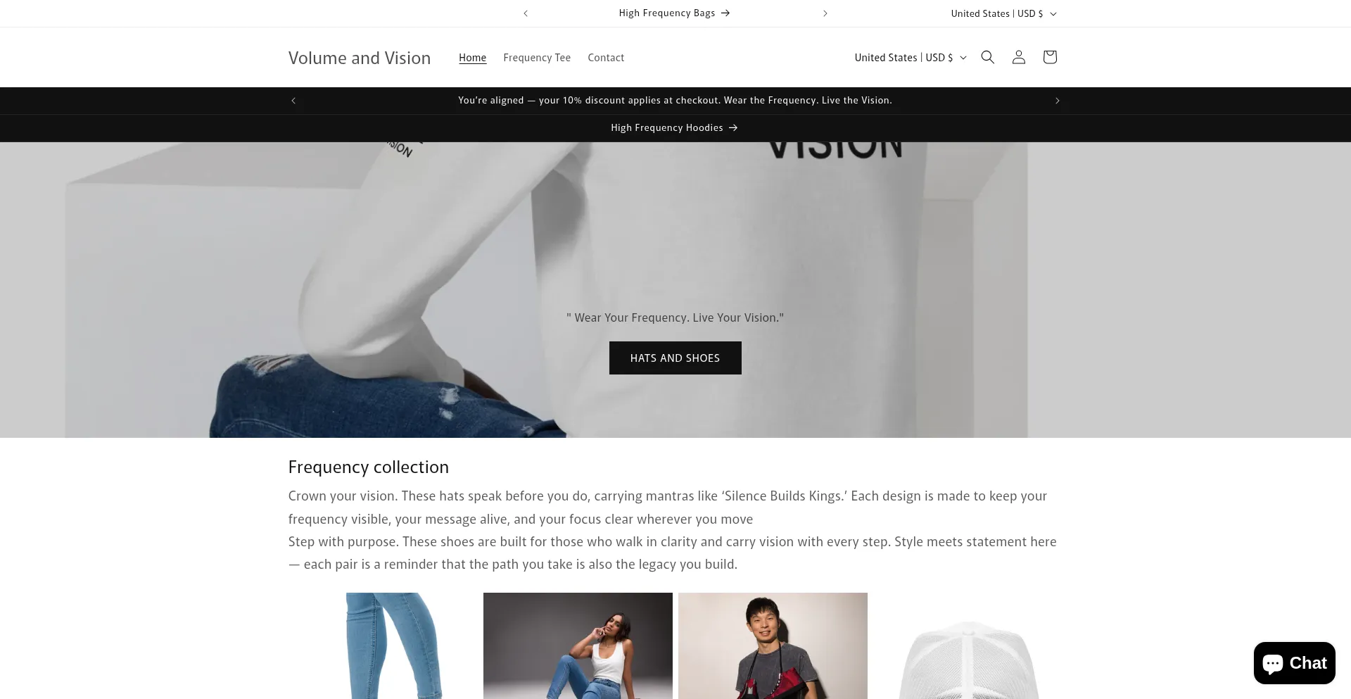 Website screenshot of Volumeandvision.com