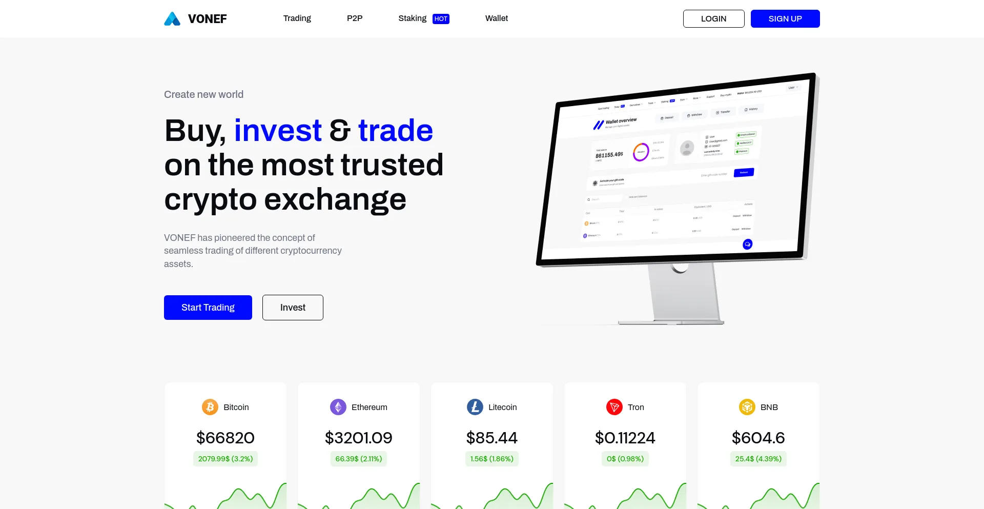Website screenshot of Vonef.com