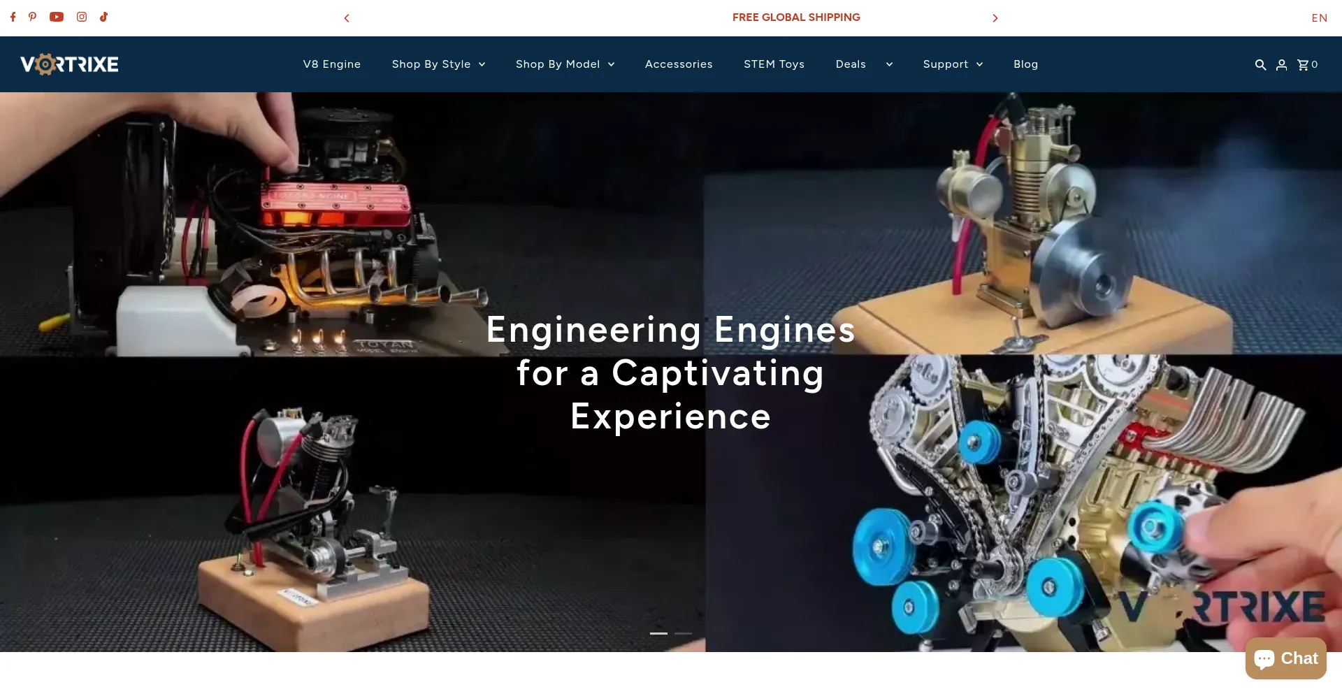 Website screenshot of Vortrixe.com