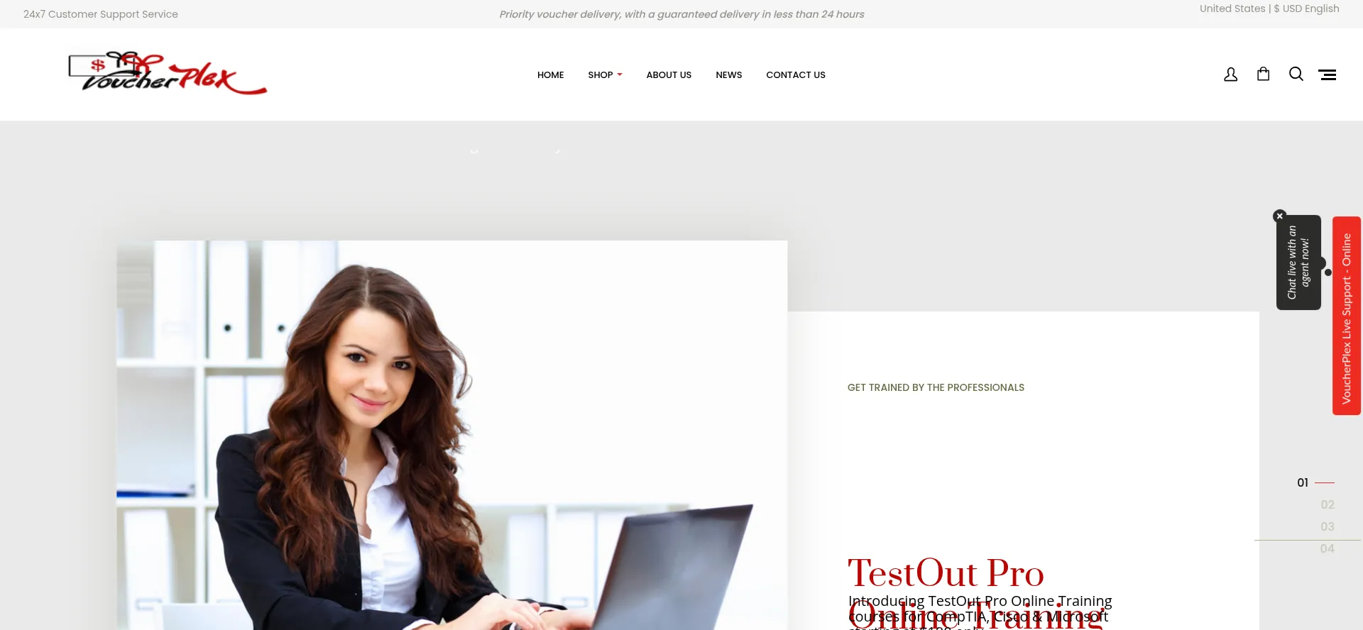 Website screenshot of Voucherplex.com