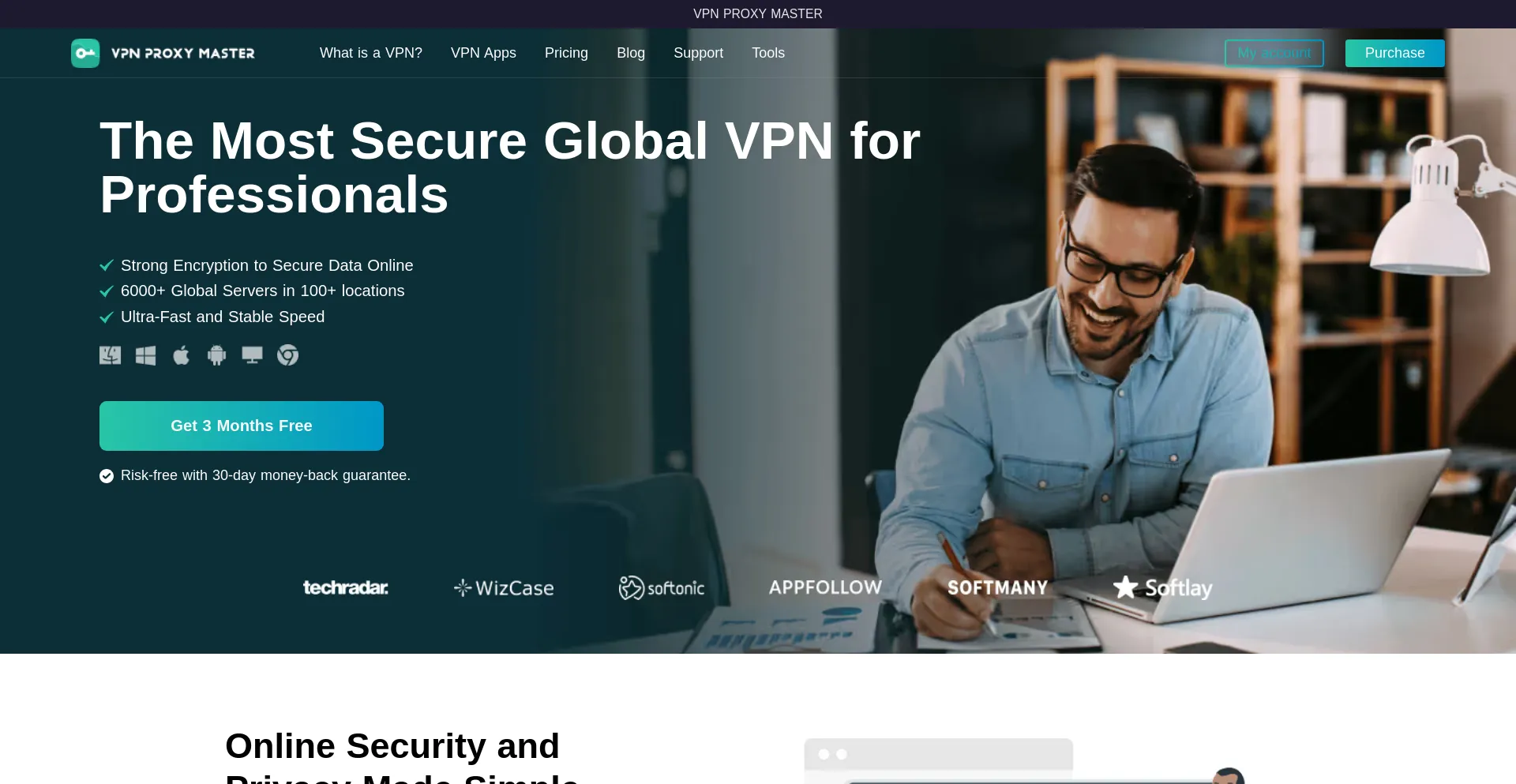 Website screenshot of Vpnproxymaster.com
