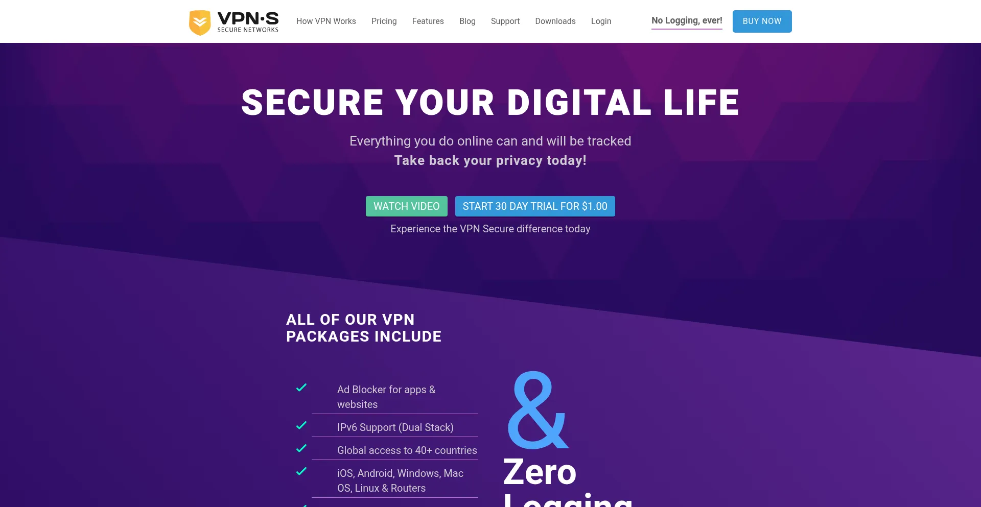 Website screenshot of Vpnsecure.me