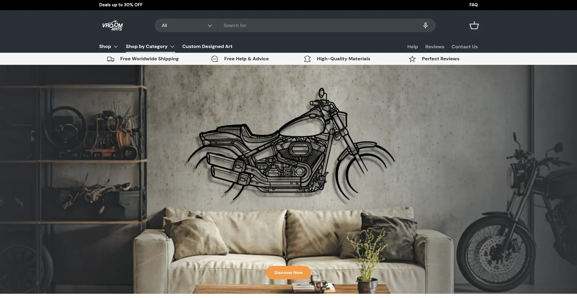 Website screenshot of Vroomarts.com