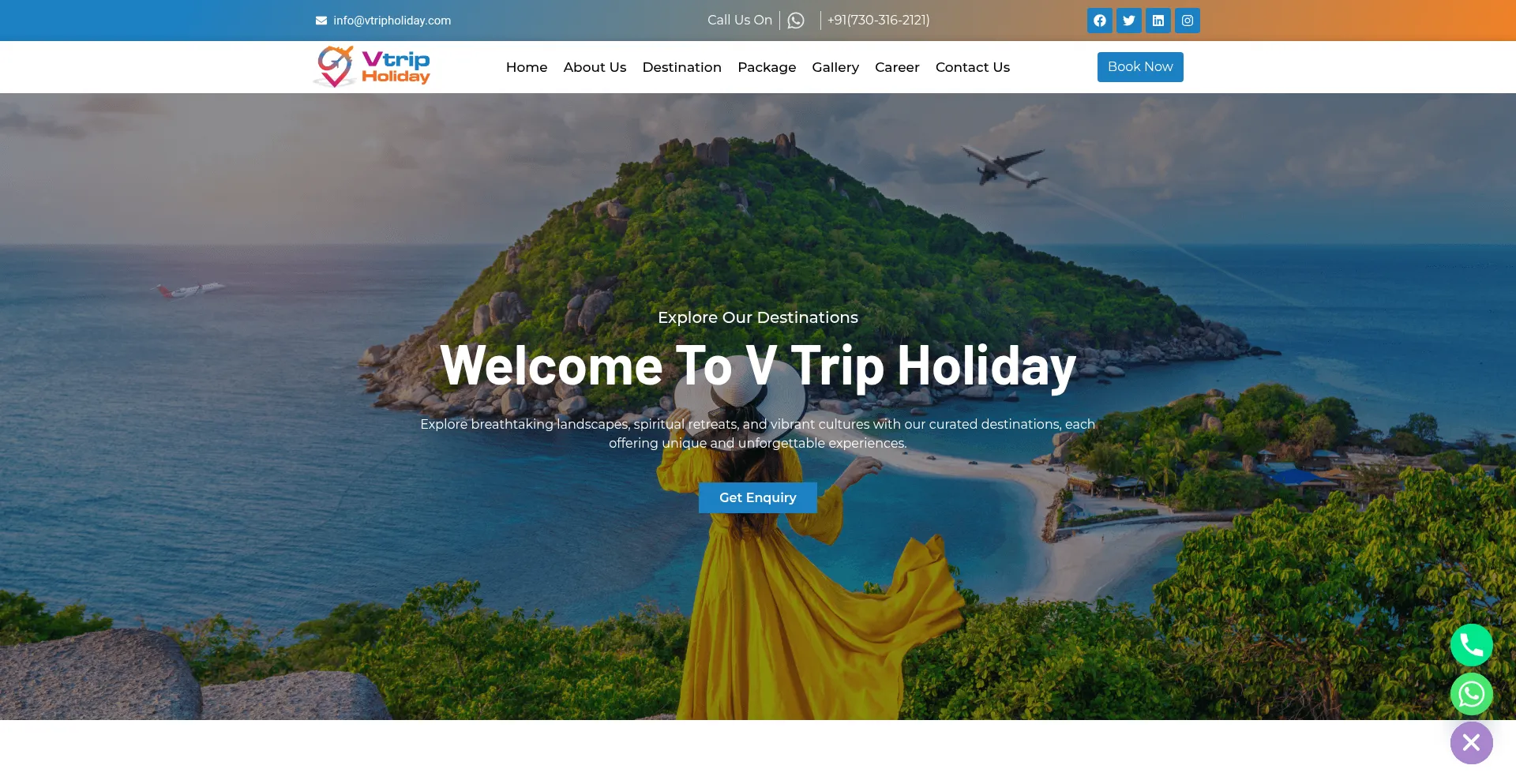 Website screenshot of Vtripholiday.com