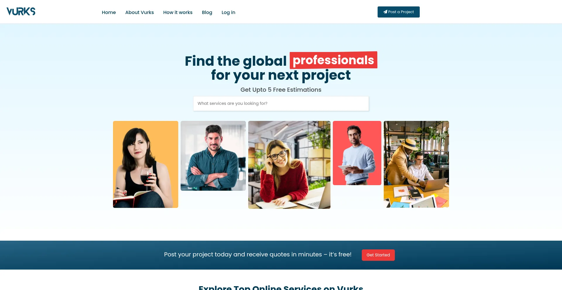 Website screenshot of Vurks.com
