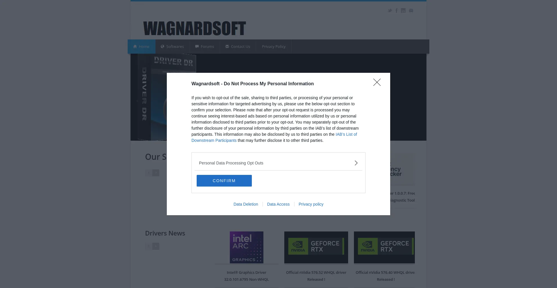Website screenshot of Wagnardsoft.com