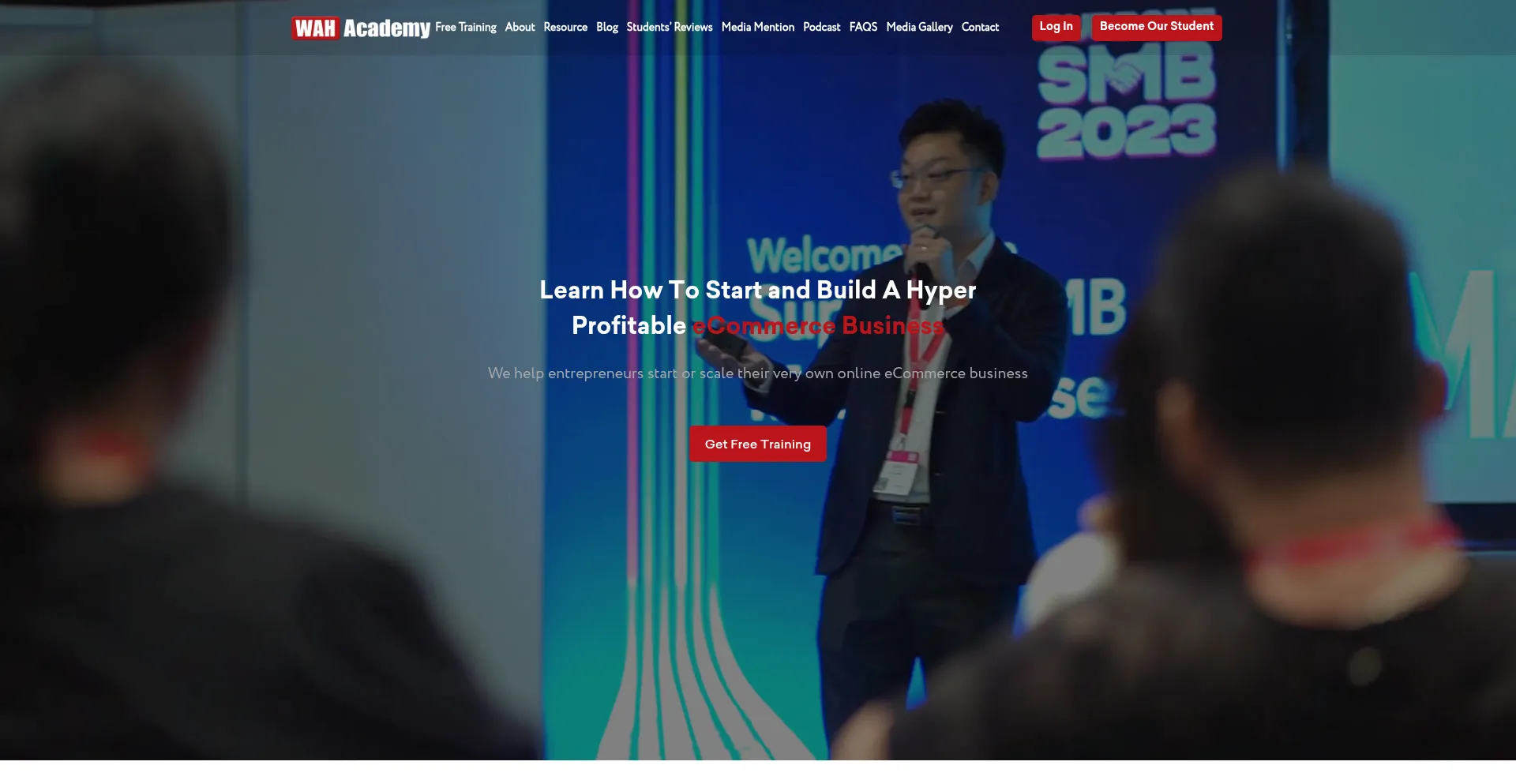 Website screenshot of Wah-academy.com