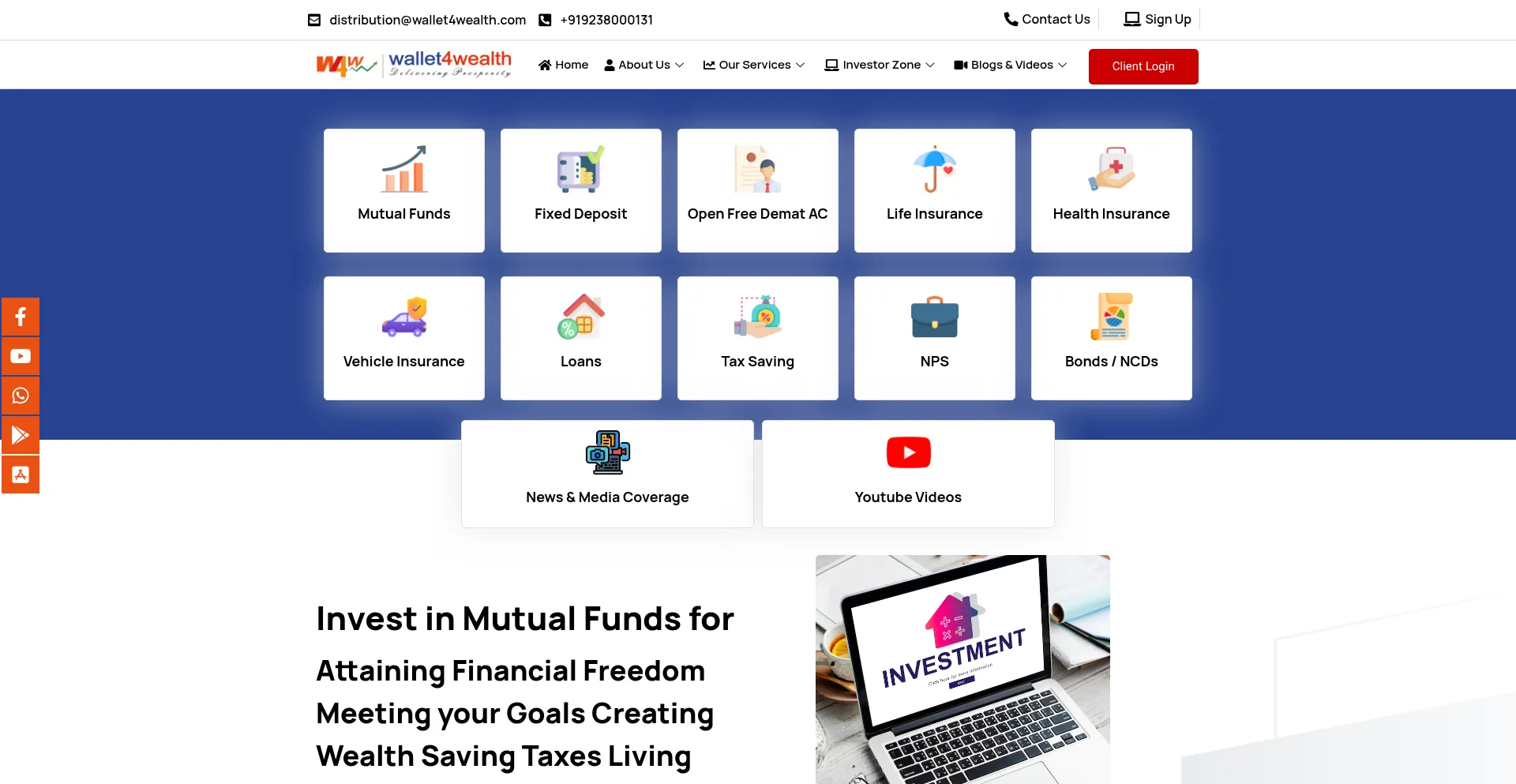 Website screenshot of Wallet4wealth.com