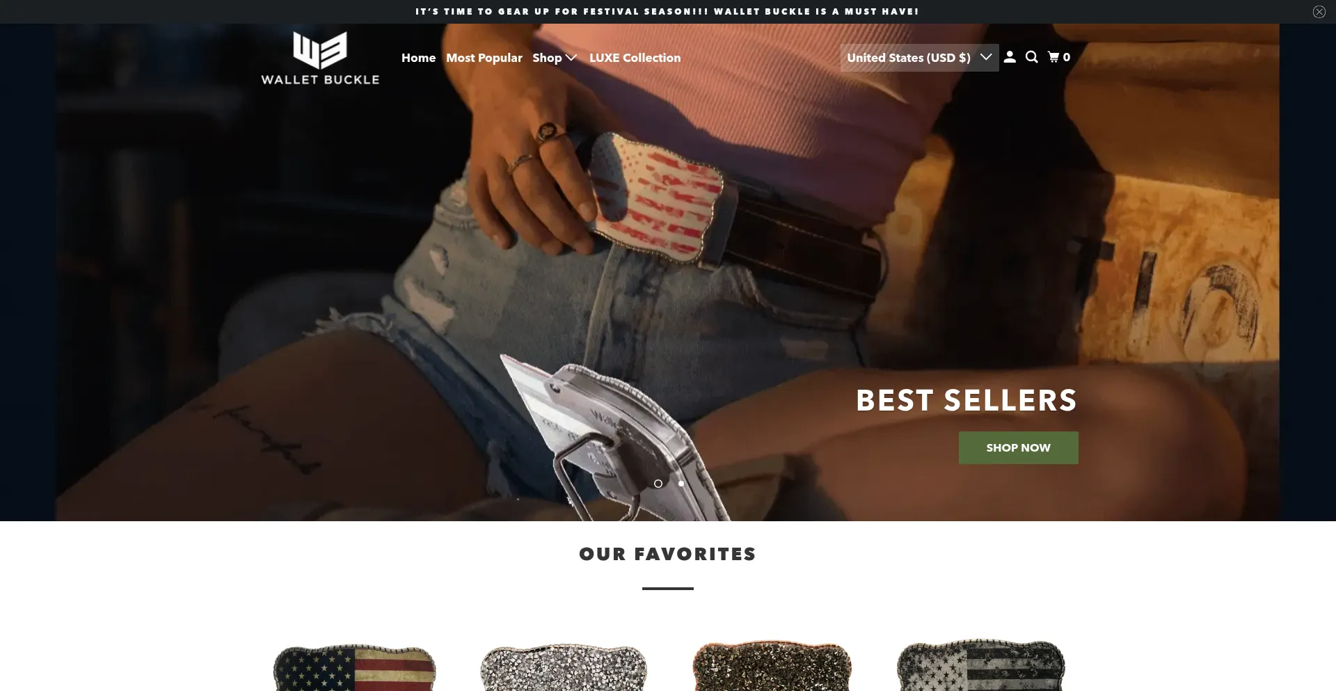 Website screenshot of Walletbuckle.com