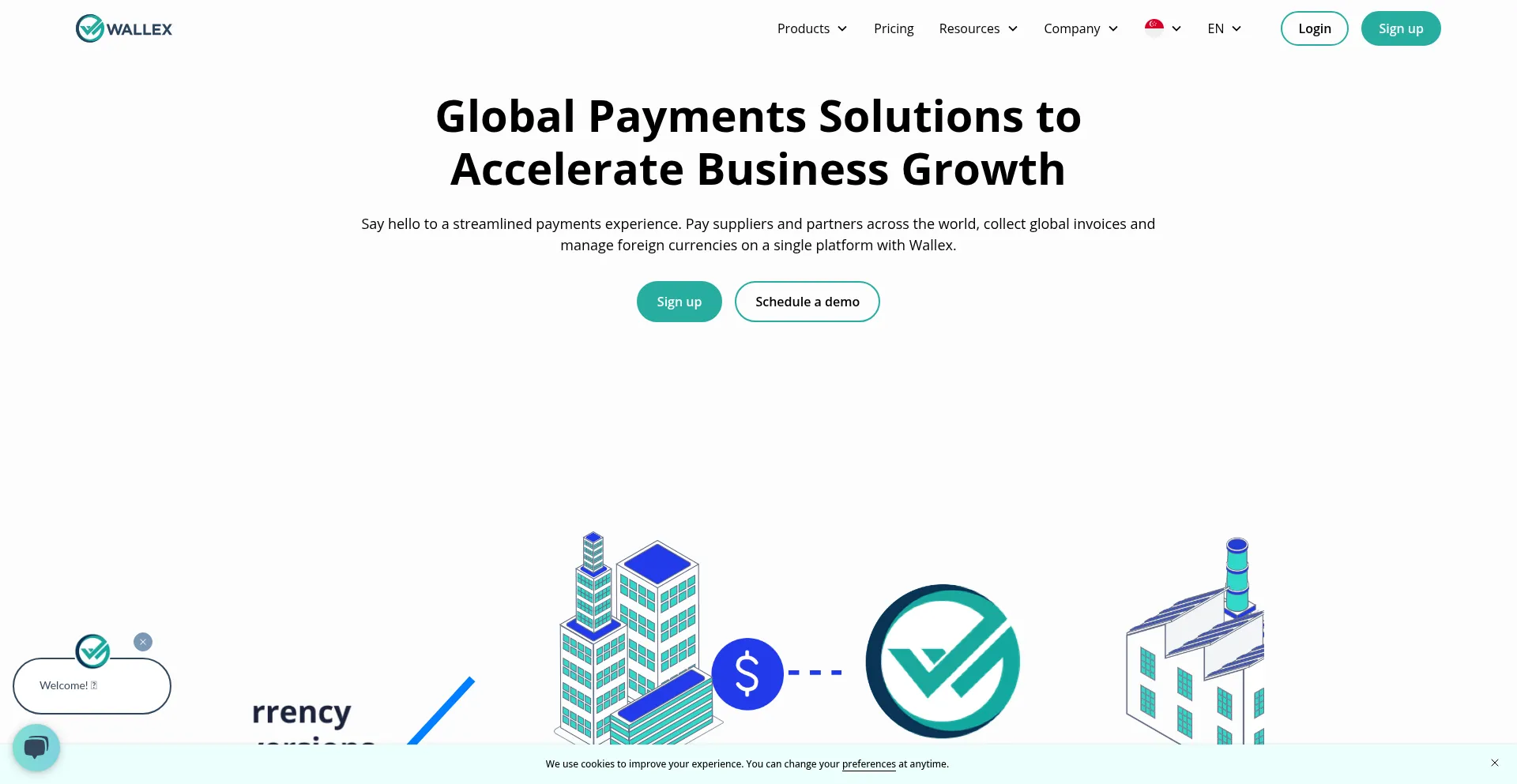 Website screenshot of Wallex.asia