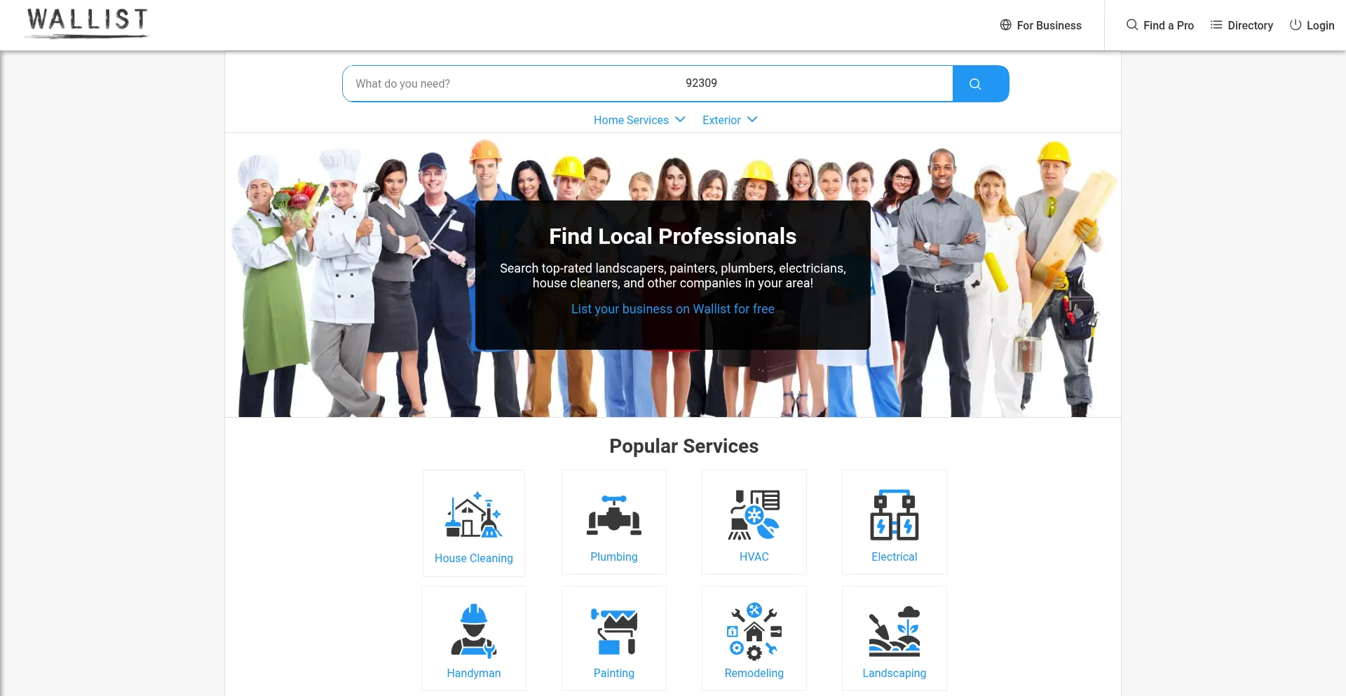 Website screenshot of Wallist.com