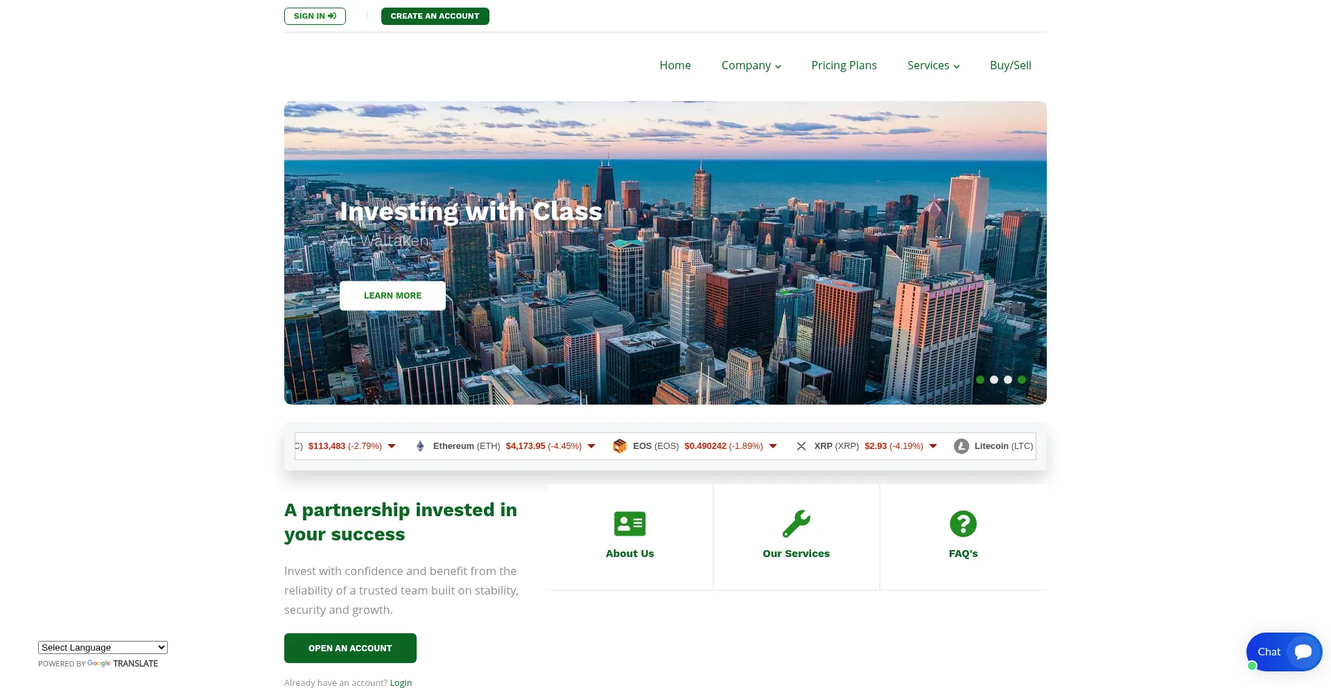 Website screenshot of Waltaken.pro