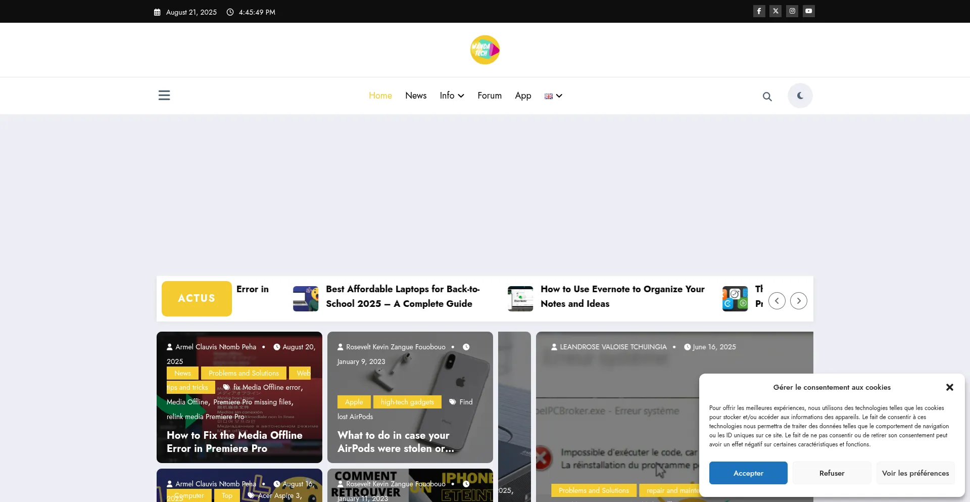 Website screenshot of Wanda-techs.com