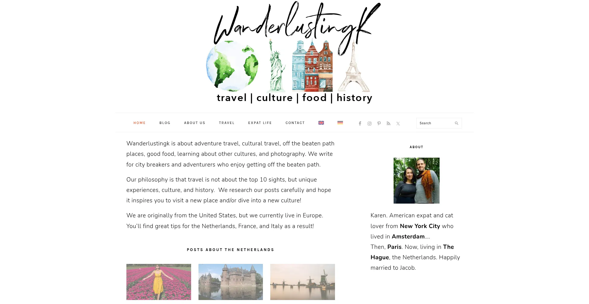 Website screenshot of Wanderlustingk.com