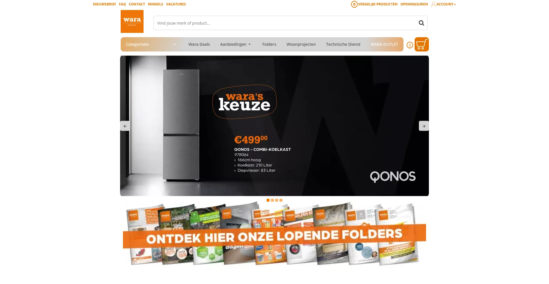 Website screenshot of Wara.be