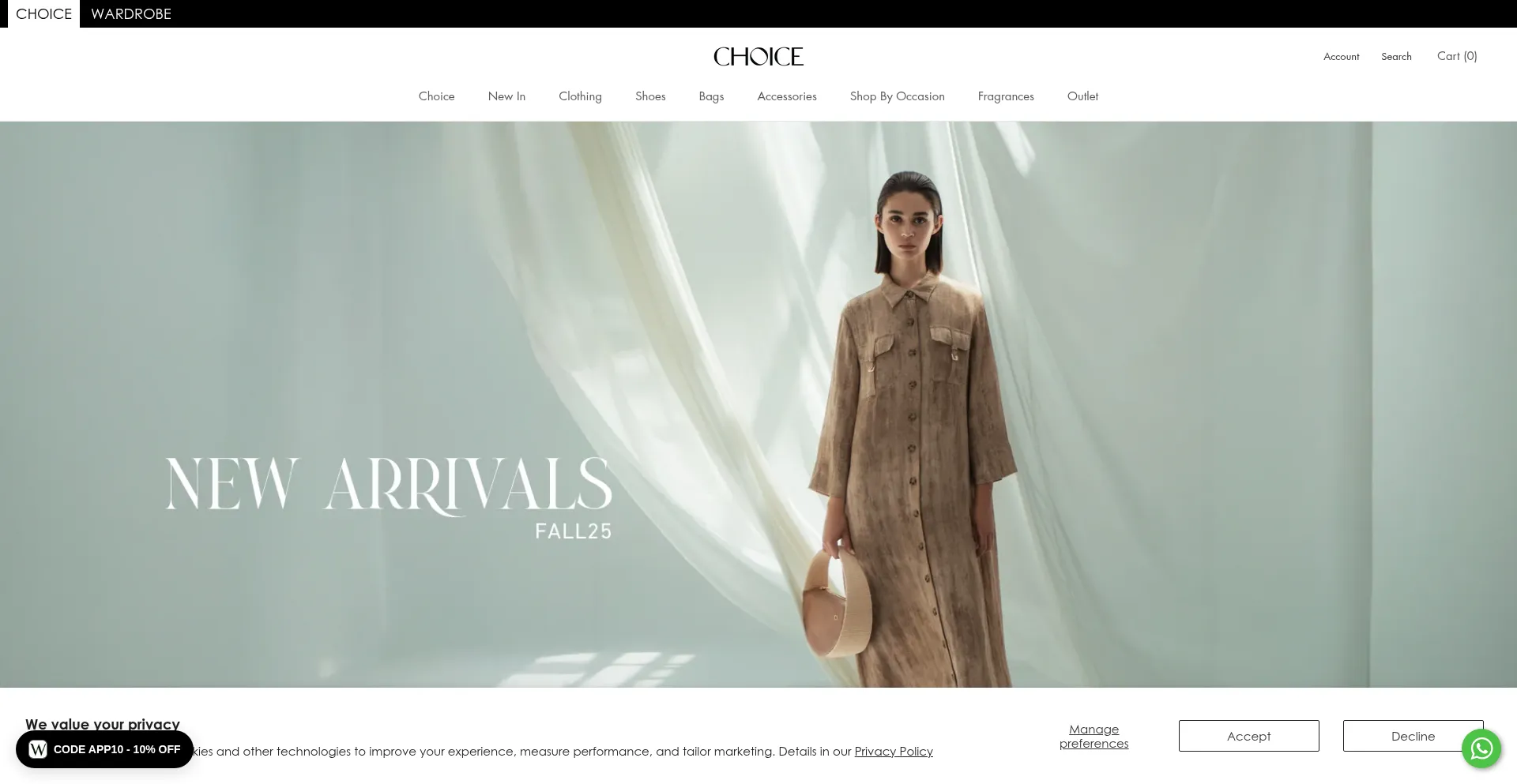 Website screenshot of Wardrobefashion.com