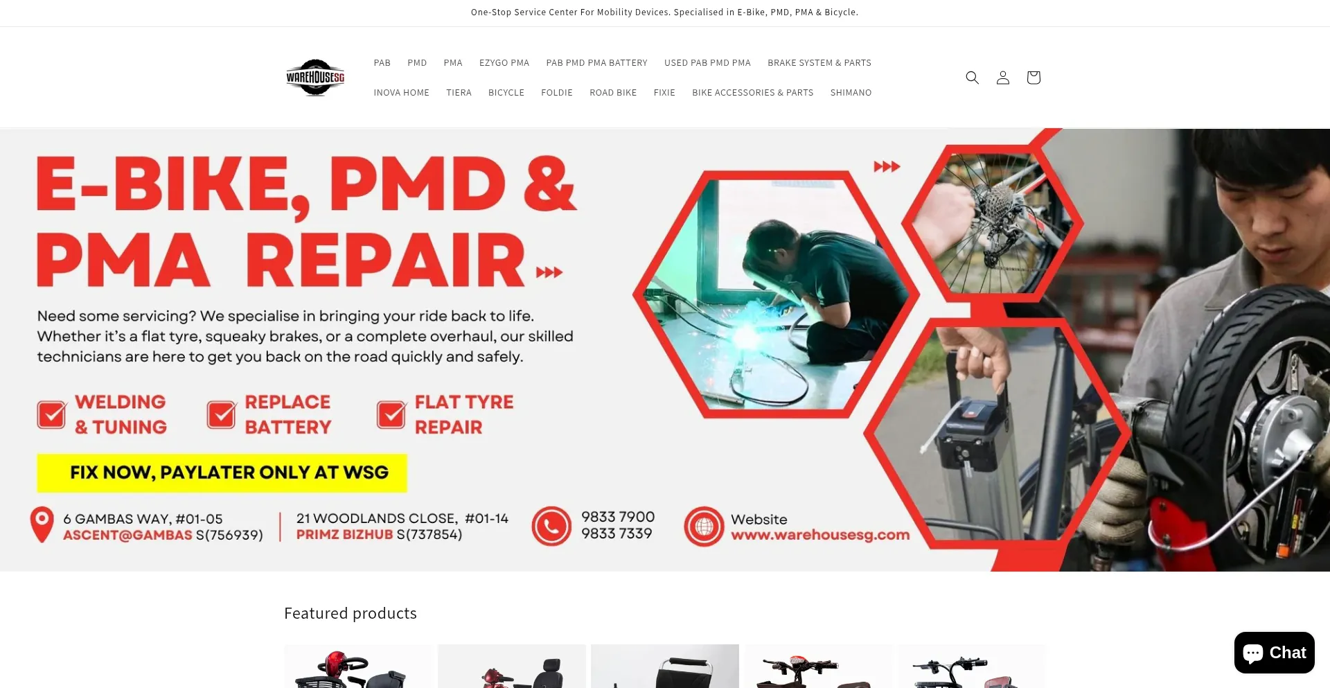 Website screenshot of Warehousesg.com