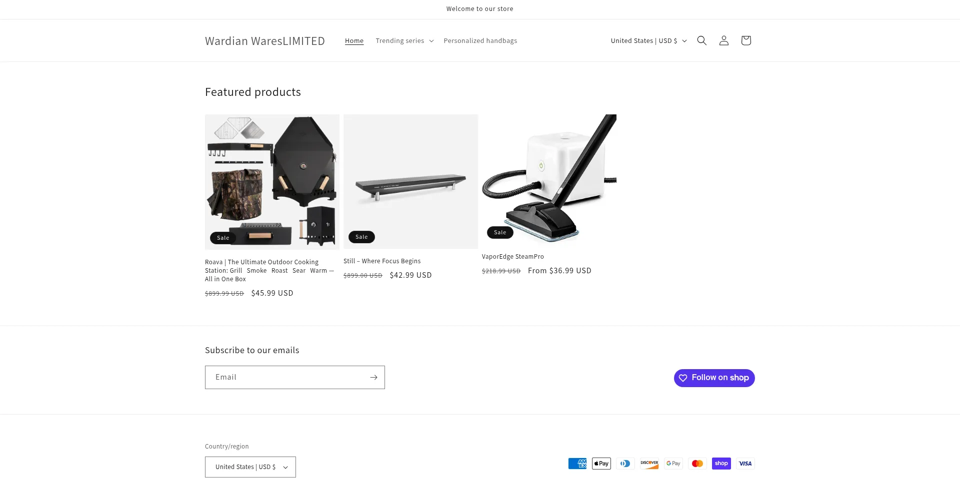Website screenshot of Waresd.com