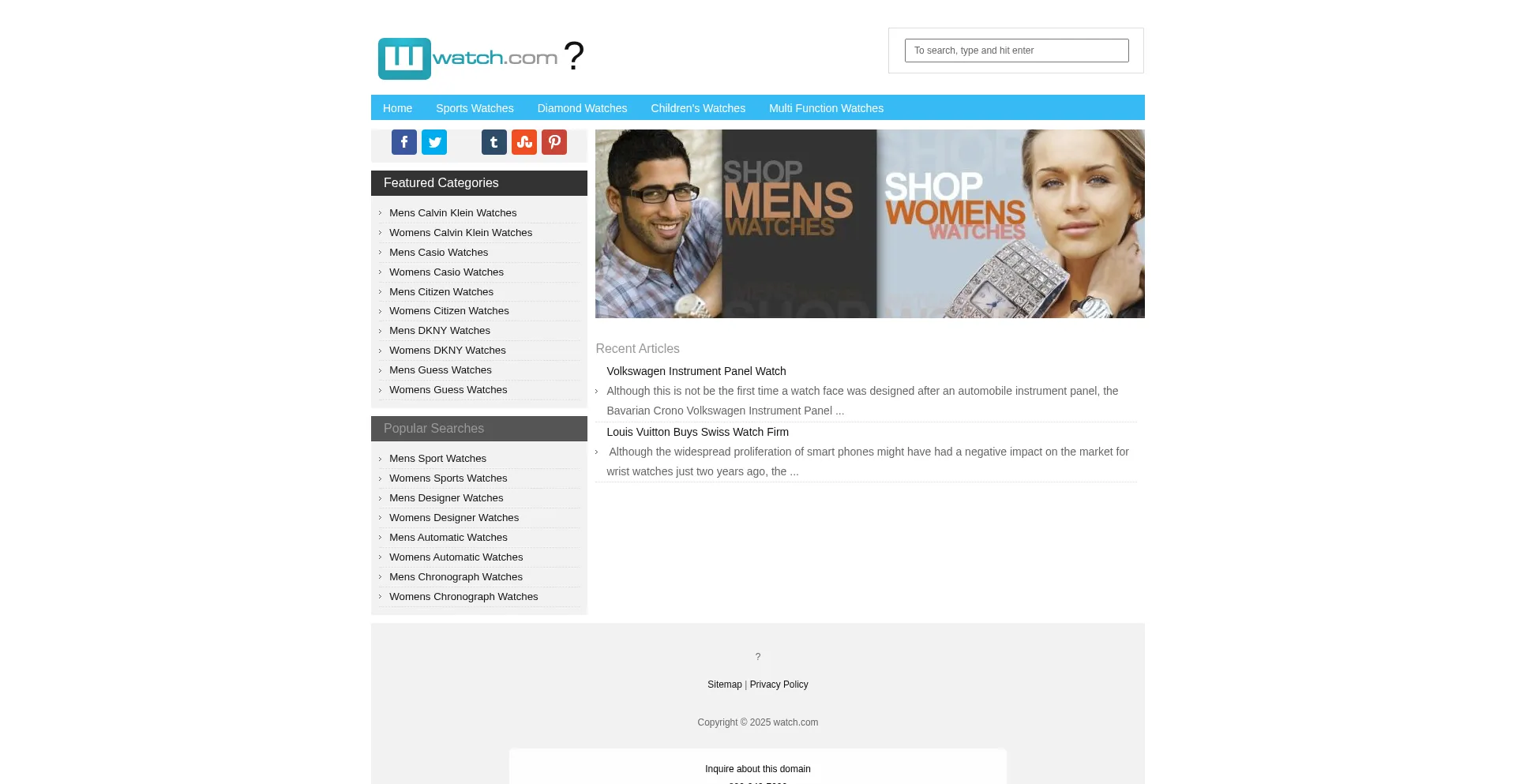 Website screenshot of Watch.com