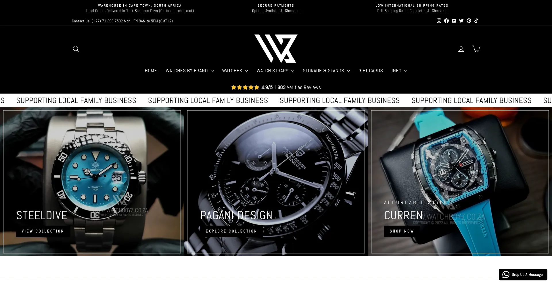 Website screenshot of Watchboyz.co.za