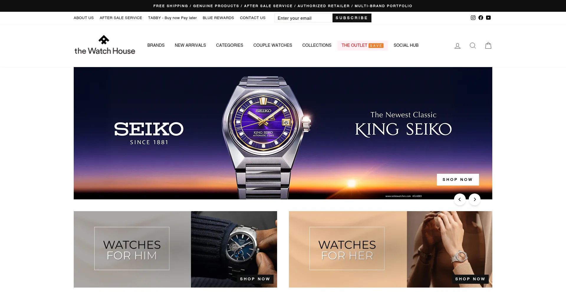 Website screenshot of Watches.ae