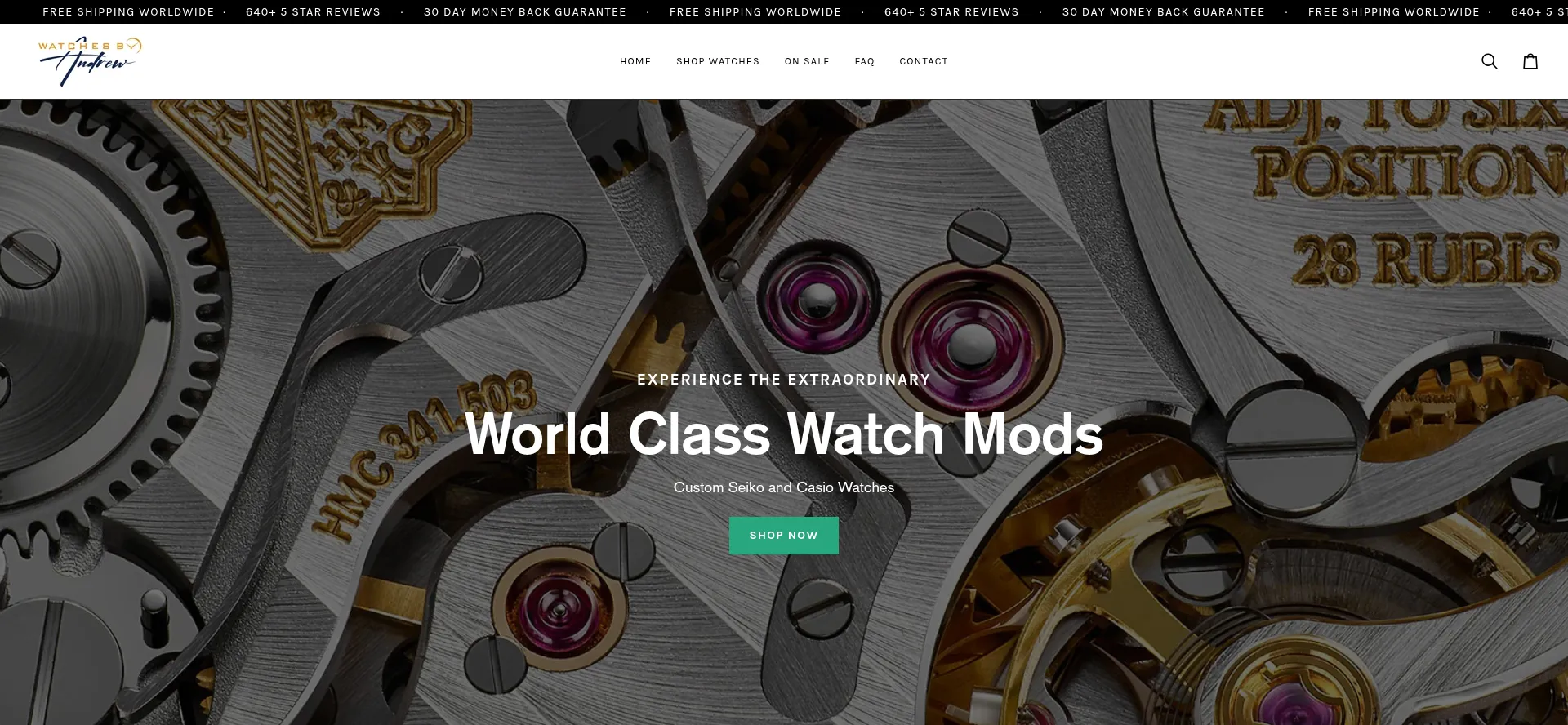 Website screenshot of Watchesbyandrew.com