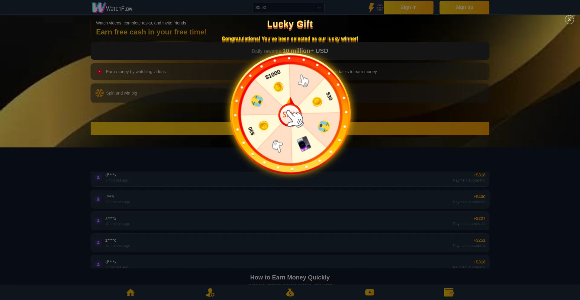 Website screenshot of Watchqflow.top